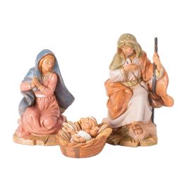 5 Inch Scale Holy Family - Set ( Crib Included ) by Fontanini