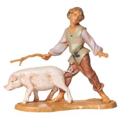 5 Inch Scale - Clement Boy with Pig by Fontanini