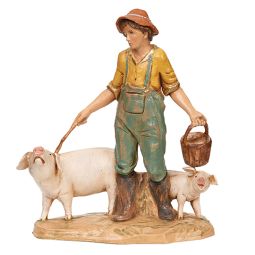 5 Inch Scale Jedediah the Pig Farmer by Fontanini