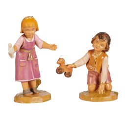 5 Inch Scale Cai and Ella - 2 Piece Children Figure Set by Fontanini