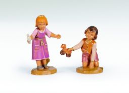 5 Inch Scale Cai and Ella - 2 Piece Children Figure Set by Fontanini
