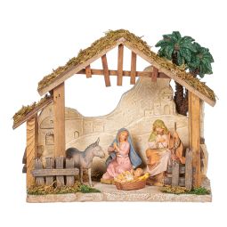 5 Inch Scale 4 Piece Nativity Stable by Fontanini