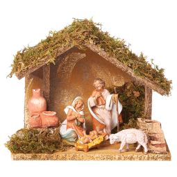 3.5 Inch Scale 4 Piece Nativity Set with Stable by Fontanini