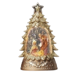Fontanini 6 Inch Holy Family Christmas Tree Mini Dome
