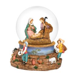 6.75 Inch High Musical Holy Family Scene Dome by Fontanini