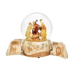 7.5 Inch Fontanini Holy Family Glitterdome with base that opens