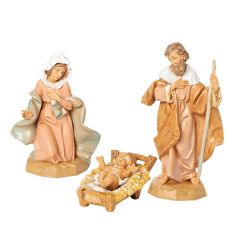 5 Inch Scale Holy Family - Set by Fontanini (Crib Included )